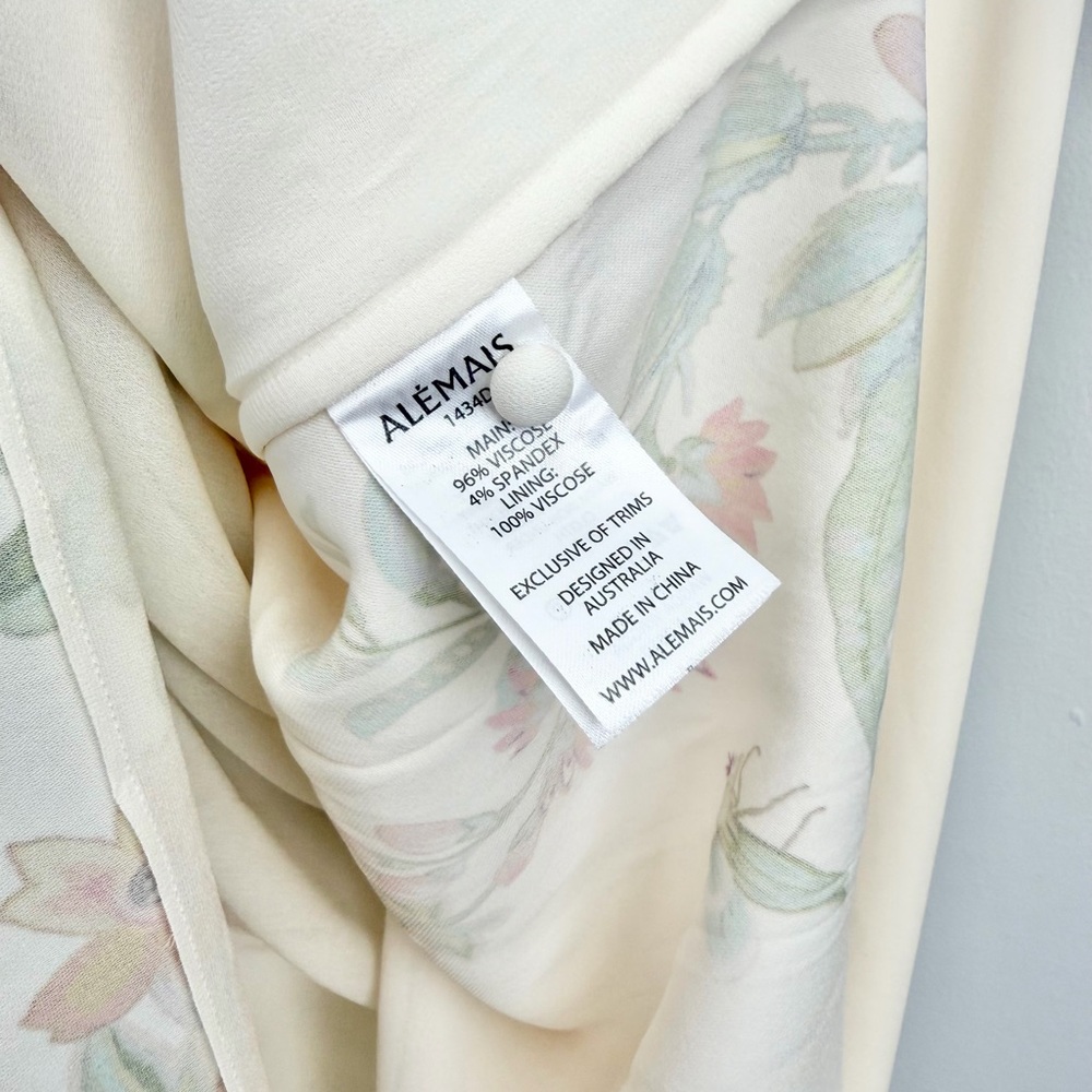 Alemais Size US 2 AU 6 • Ira Ivory Maxi Long Sleeve Floral Dress Gown. - Picture 8 of 8